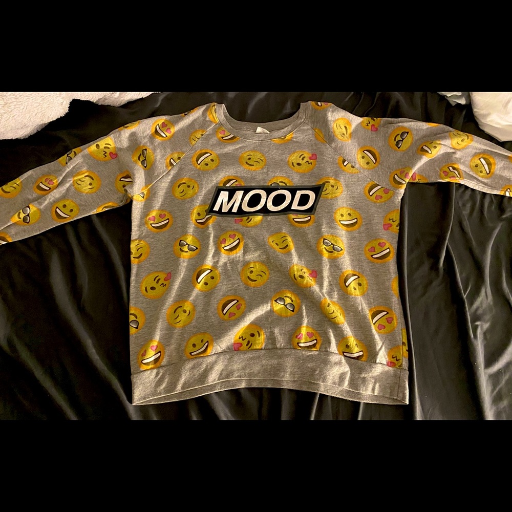 Gray emoji crewneck
